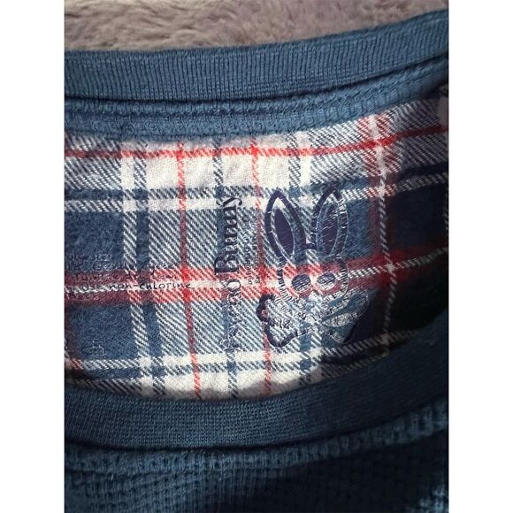 Psycho Bunny Men's M Blue Long Sleeve Waffle Knit Button-Up Shirt - Picture 4 of 7